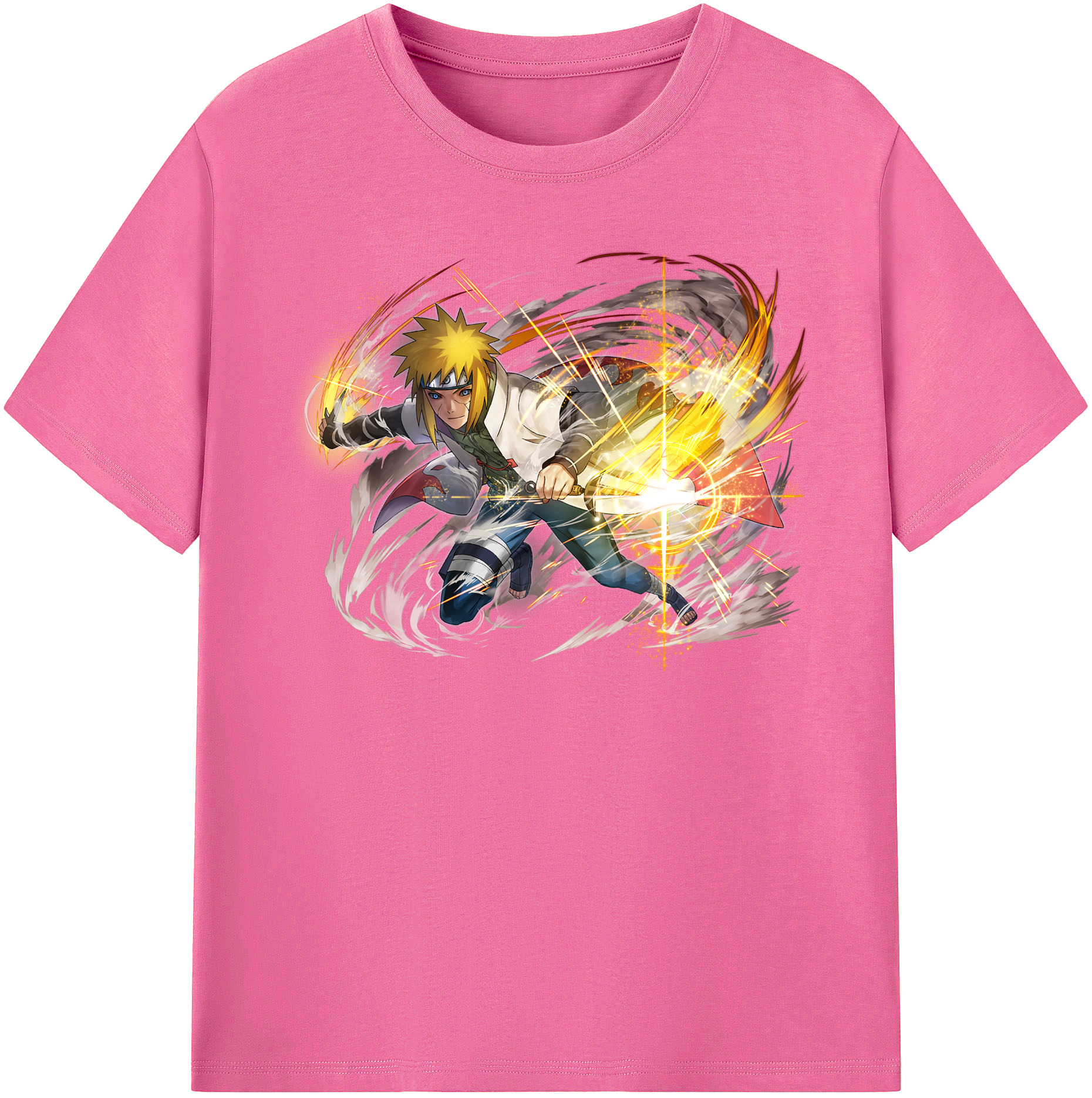 （画像用） NARUTO -ナルト- 波風 ミナト Namikaze Minato レディースカジュアルプリントTシャツ（綿100％）